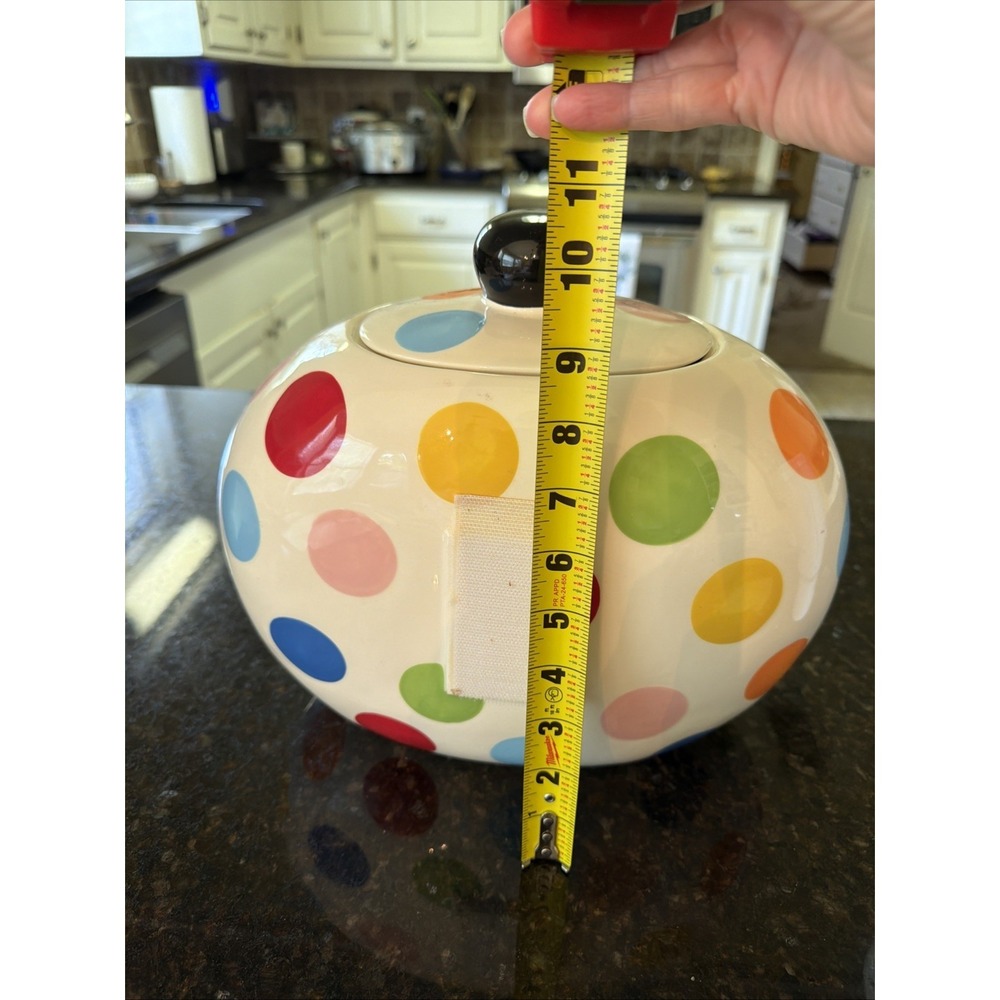 Coton Colors Happy Everything Multicolor Polka Dot Large Cookie Jar/Canister - Picture 2 of 5